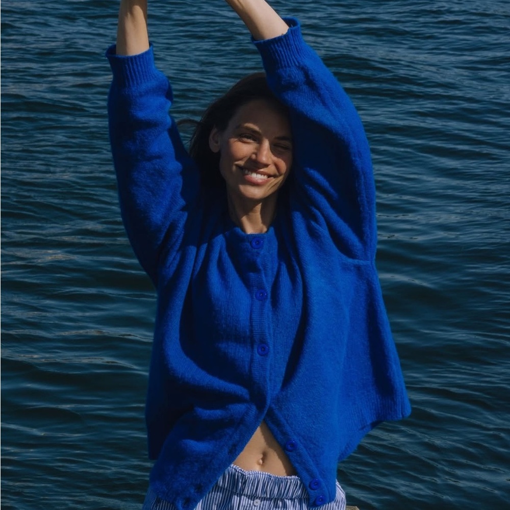 Daily Drills oversized cardigan Cobalt